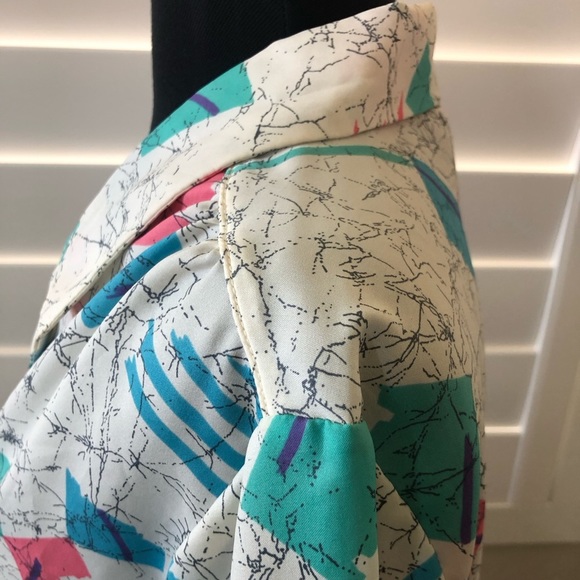 🐨2/$10 Vintage Donnkenny Long Sleeve Collared Polyester Button Up Blouse Sz 12 - Picture 6 of 12